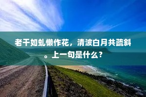 老干如虬懒作花，清波白月共疏斜。上一句是什么？