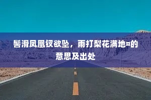 髻滑凤凰钗欲坠，雨打梨花满地¤的意思及出处