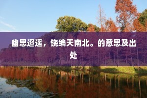 幽思迢遥，饶编天南北。的意思及出处