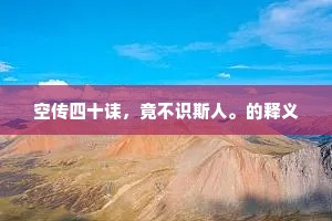 空传四十诔，竟不识斯人。的释义