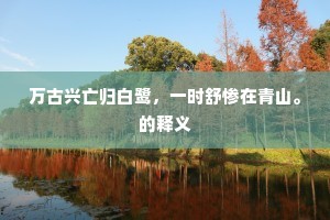 万古兴亡归白鹭，一时舒惨在青山。的释义