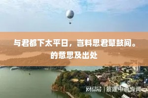 与君都下太平日，岂料思君鼙鼓间。的意思及出处