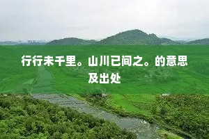 行行未千里。山川已间之。的意思及出处