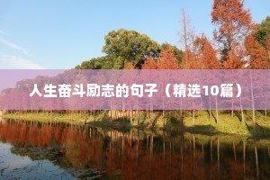 人生奋斗励志的句子（精选10篇）