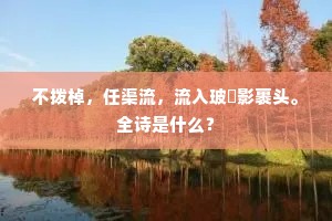 不拨棹，任渠流，流入玻瓈影裹头。全诗是什么？