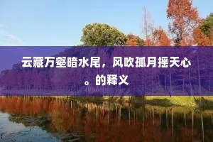 云藏万壑暗水尾，风吹孤月摇天心。的释义