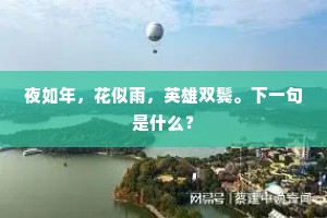 夜如年，花似雨，英雄双鬓。下一句是什么？