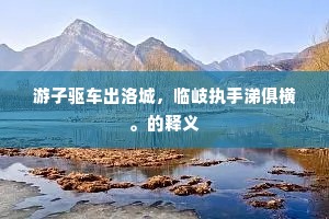 游子驱车出洛城，临岐执手涕俱横。的释义