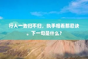 行人一去归不归，执手相看那忍诀。下一句是什么？