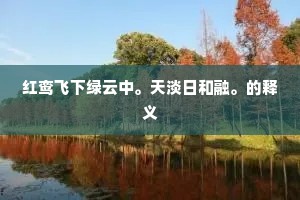 红鸾飞下绿云中。天淡日和融。的释义
