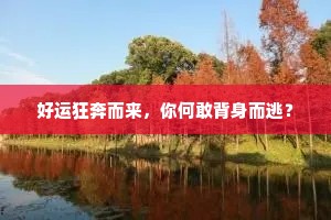 好运狂奔而来，你何敢背身而逃？
