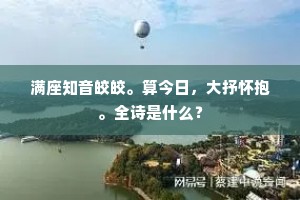满座知音皎皎。算今日，大抒怀抱。全诗是什么？