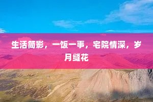 生活简影，一饭一事，宅院情深，岁月缝花