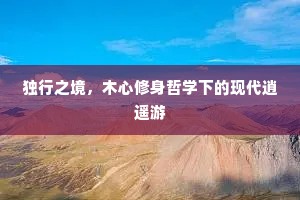 独行之境，木心修身哲学下的现代逍遥游