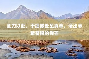 全力以赴，于细微处见真章，活出养精蓄锐的锋芒