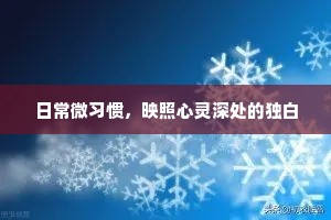 日常微习惯，映照心灵深处的独白