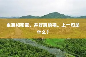 更兼和密霰，并好爽烦襟。上一句是什么？
