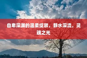 自卑深渊的温柔绽放，静水深流，灵魂之光