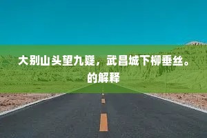 大别山头望九嶷，武昌城下柳垂丝。的解释