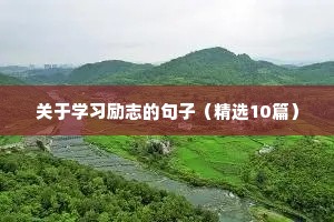 关于学习励志的句子（精选10篇）