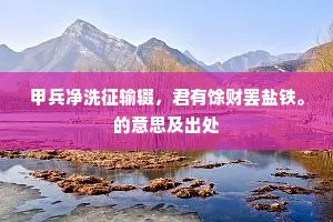 甲兵净洗征输辍，君有馀财罢盐铁。的意思及出处