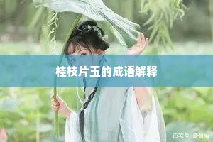 桂枝片玉的成语解释