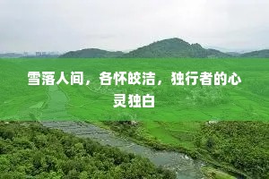 雪落人间，各怀皎洁，独行者的心灵独白