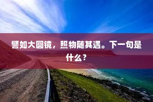 譬如大圆镜，照物随其遇。下一句是什么？