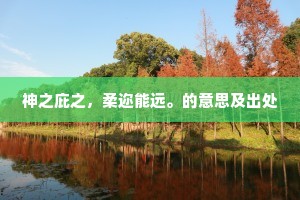 神之庇之，柔迩能远。的意思及出处