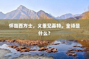 怀哉西方士，义重见寡特。全诗是什么？