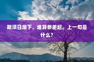 斯须日渐下，堆异参差起。上一句是什么？