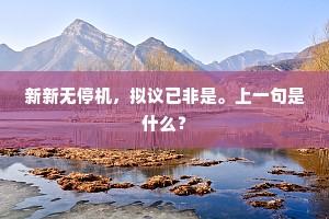 新新无停机，拟议已非是。上一句是什么？
