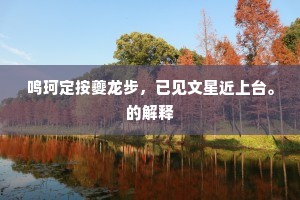 鸣珂定按夔龙步，已见文星近上台。的解释