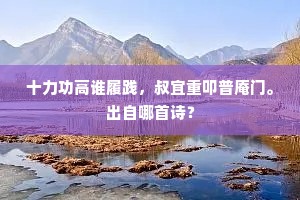 十力功高谁履践，叔宜重叩普庵门。出自哪首诗？
