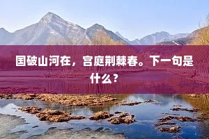国破山河在，宫庭荆棘春。下一句是什么？