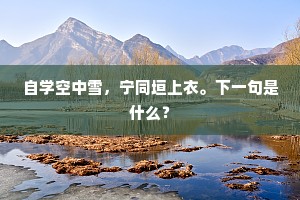 自学空中雪，宁同垣上衣。下一句是什么？