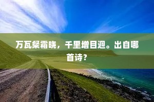 万瓦粲霜晓，千里增目迥。出自哪首诗？