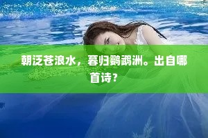 朝泛苍浪水，暮归鹦鹉洲。出自哪首诗？