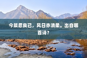 今晨忽良已，风日亦清柔。出自哪首诗？