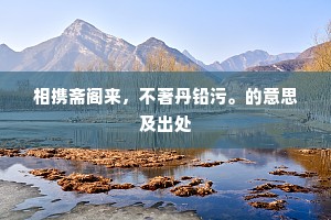 相携斋阁来，不著丹铅污。的意思及出处