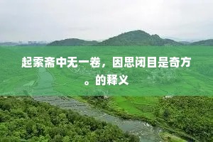 起索斋中无一卷，因思闭目是奇方。的释义