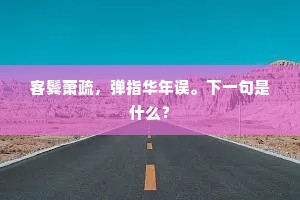 客鬓萧疏，弹指华年误。下一句是什么？