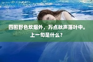四围野色炊烟外，万点秋声落叶中。上一句是什么？