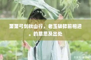 萧萧弓剑秋山行，老玉破碎前相迎。的意思及出处