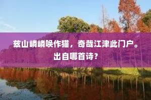 兹山嶙嶙唤作猫，奇哉江津此门户。出自哪首诗？