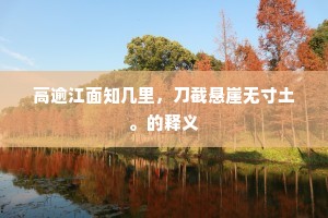 高逾江面知几里，刀截悬崖无寸土。的释义