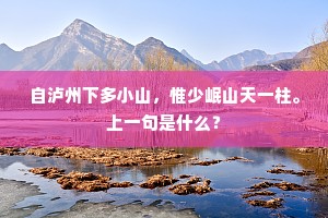 自泸州下多小山，惟少岷山天一柱。上一句是什么？