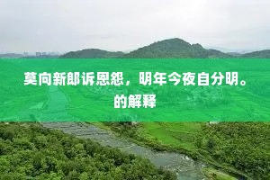 莫向新郎诉恩怨，明年今夜自分明。的解释