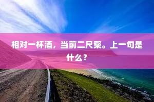 相对一杯酒，当前二尺檠。上一句是什么？