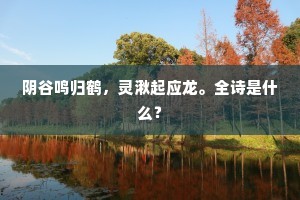 阴谷鸣归鹤,灵湫起应龙。全诗是什么? 阴谷鸣归鹤,灵湫起应龙。全诗是什么?